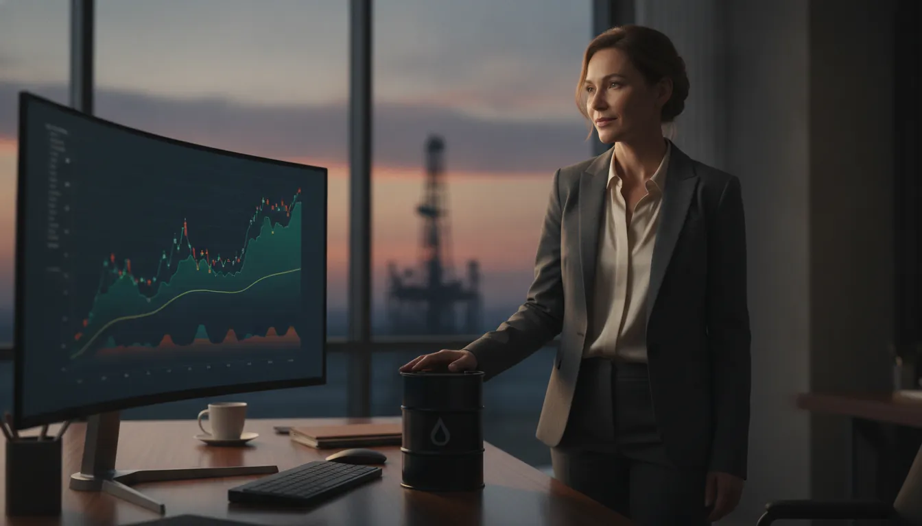 Analyst resting a hand on an oil barrel while weighing which energy stocks truly benefit.